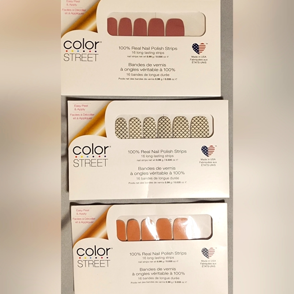Color Street 3 pack - Manchester Mauve, Mermaid You Look, & Giza Sands
